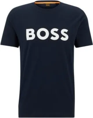 Cotton-jersey T-shirt with rubber-print logo