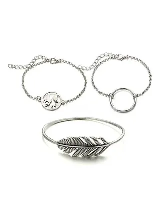 3-Piece Map Leaf Fashion Bracelets 
