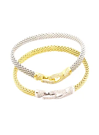 2-Piece Pure 925 Sterling Silver Trendy Design Bangle 