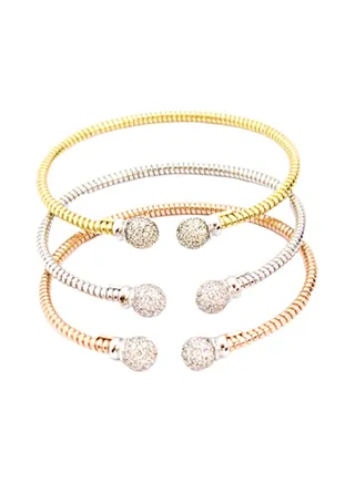3-Piece Pure 925 Sterling Silver Trendy Design Bangle 