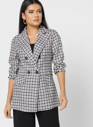 Classic Checkered Blazer 