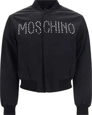 Moschino Logo Embellished Bomber Jacket