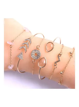 6-Piece Stone Studded Bracelet Set 