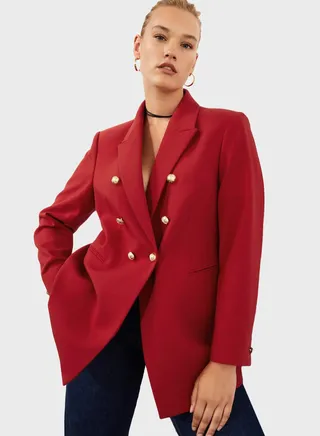 Tailored Button Detail Blazer 
