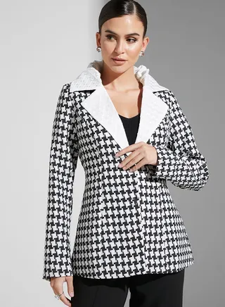 11:11 Houndstooth Print Detail Blazer 
