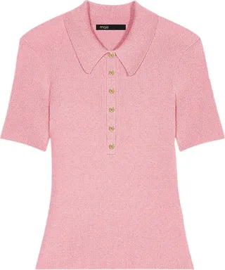 Sparkly Knit Polo Shirt
