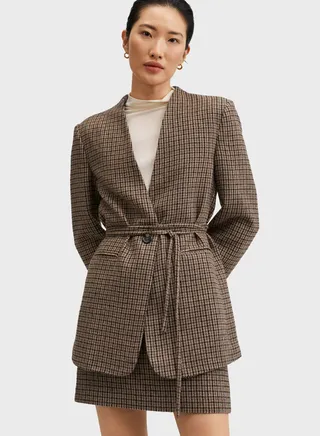 Tie Detail Tailored Blazer 