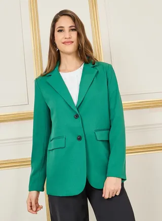 Regular Fit Regular Length Plain Blazer 