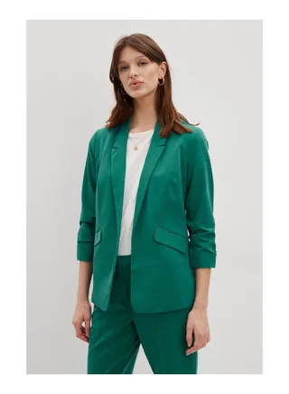 Ruched Sleeve Blazer 