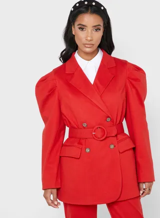 Belted Double Breasted Blazer 