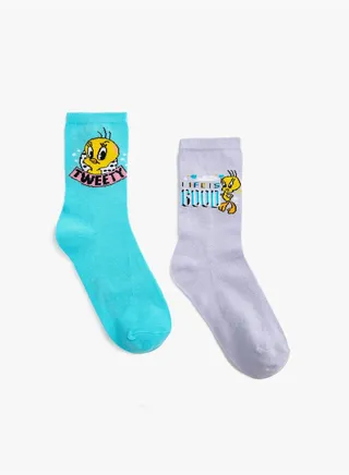 Tweety Printed Socks Set Licensed