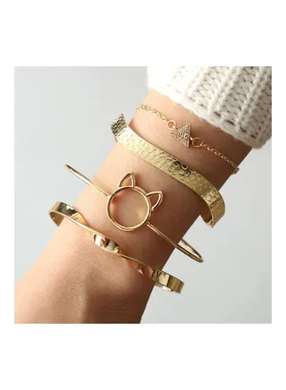 4-Piece Geometric Fashion Bracelets 