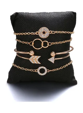 5-Piece Geometric Design Fashion Bracelets Set 