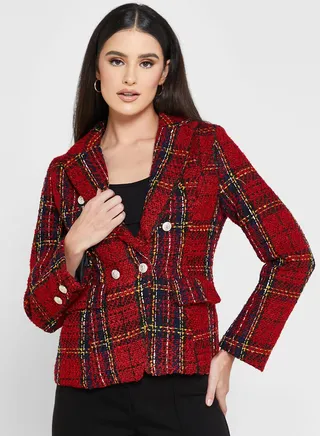 Checked Tweed Blazer 