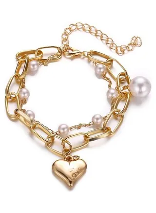 Pearl Studded Alloy Bracelet 