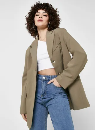 Topshop Co-Ord Oversized Single Breasted Blazer In 