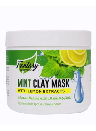 Fantasy Mint Clay Mask with Lemon Extracts 550ml - Refreshing Facial Treatment 