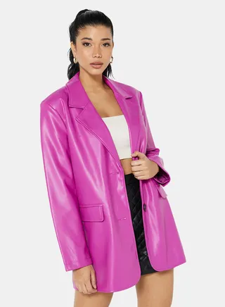 PU Coated Longline Blazer 