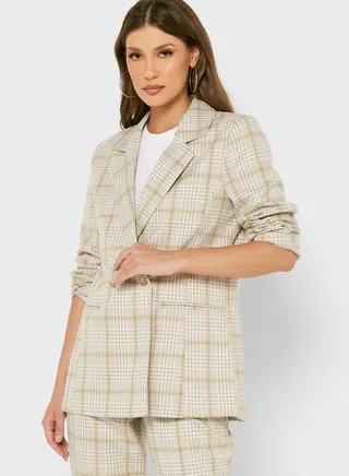 Checked Taliored Blazer 