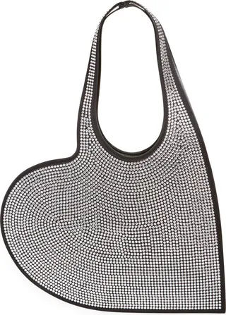 Mini Crystal Embellished Heart Tote
