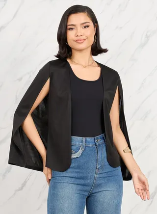 Slit Sleeves Cape Blazer 