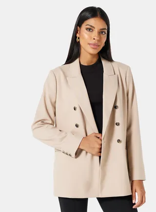 Double-Breasted Blazer Beige 