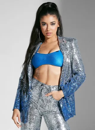 Sequin Pocket Detail Blazer