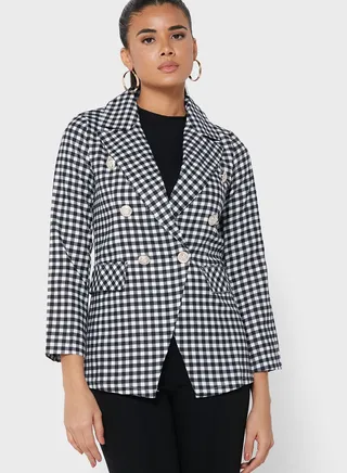 Fitted Button Detail Blazer 