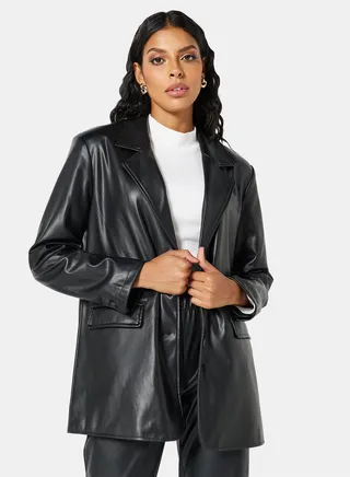 PU Coated Longline Blazer 