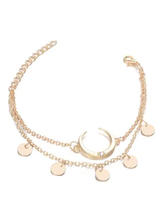Moon Rhinestone Design Fashion Bracelet 