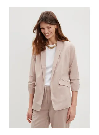 Ruched Sleeve Blazer 