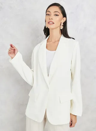 Regular Fit Roll-Up Sleeve Flap Detail Blazer 