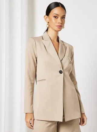 Alanna Longline Blazer Beige 