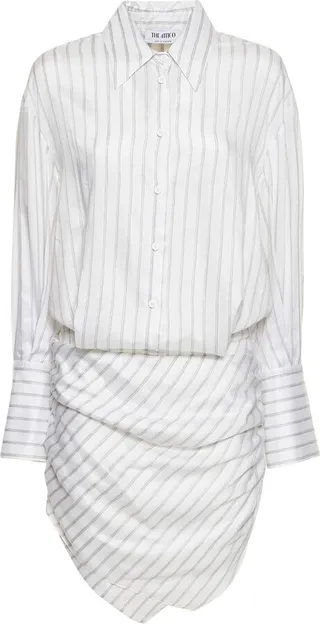 Hatty striped shirt style mini dress