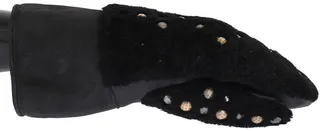 Dolce & Gabbana Leather Shearling Studded Men's Gloves