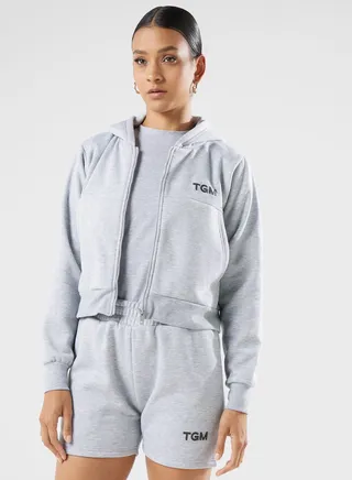 Lounge Crop Zip Sweat Top