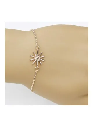 Women Fashion Simple Flower Shape Bracelet 