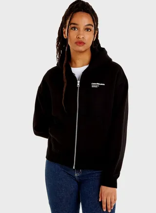 Zip Through Knitted Hoodie