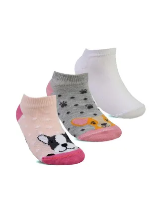 STITCH Girls Pack of 3 Lycra Ankle Casual Socks 