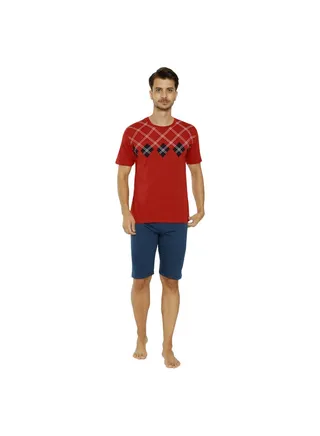2-Piece T-Shirt And Shorts Set Red/Blue 