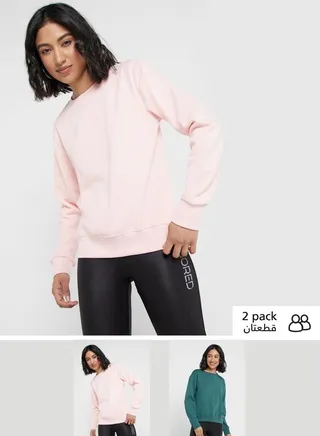 2 Pack Essential Round Neck Sweatshirt 