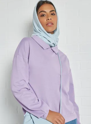 Collared Sweatshirt Lila 