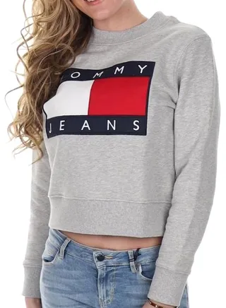 Tommy Flag Sweatshirt Light Grey 
