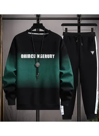 Boys Round Neck Long Sleeved Set Two-piece 