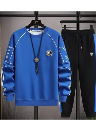 Boys Round Neck Long Sleeved Set Two-piece 
