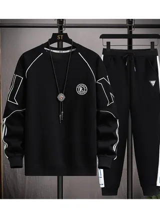Boys Round Neck Long Sleeved Set Two-piece 