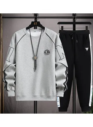 Boys Round Neck Long Sleeved Set Two-piece 