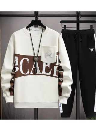 Boys Round Neck Long Sleeved Set Two-piece 