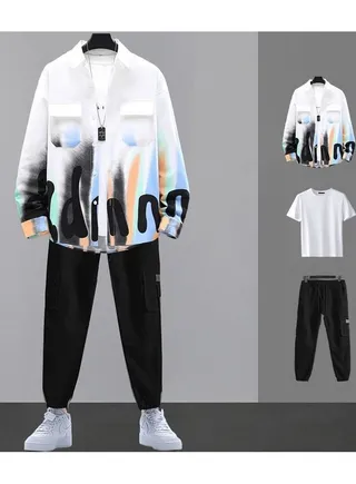 New Men's Casual Sports Set Of Three Pieces 