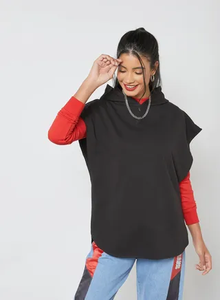 Wide Armhole Oversize Hoodie Black 